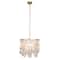 Hello Honey® Marina Small Round Gold Metal & Natural Capiz Chandelier Style Pendant Ceiling Light